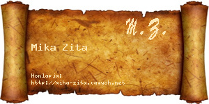 Mika Zita névjegykártya