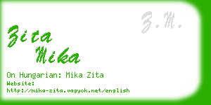 zita mika business card
